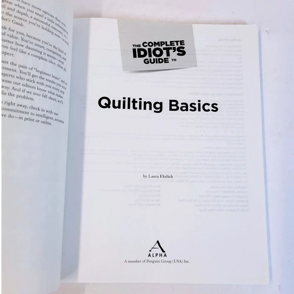 Quilting Basics Complete Idiots Guide Laura Ehrlich Paperback Book Alpha Books